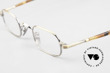 Lunor VA 104 Square Frame Antique Gold, model VA 104 = acetate-metal temples & titanium pads, Made for Men and Women