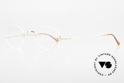 Lunor Classic Panto GP Rimless Eyeglasses Gold, traditional German brand; quality handmade in Germany, Made for Men and Women