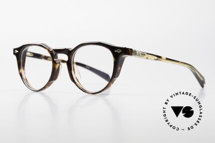 Jacques Marie Mage Sheridan Panto Glasses Art Deco Style, Dark Havana, Demo Lens, 18kt Gold in size 46/22, Made for Men and Women