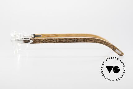 Cartier C-Decor Rimless Africa Bubinga Wood Glasses, unworn model with Cartier case, box and packaging, Made for Men and Women