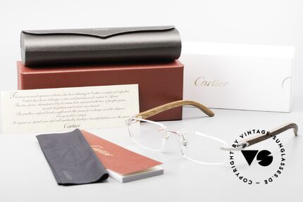Cartier C-Decor Rimless Africa Bubinga Wood Glasses, Size: medium, Made for Men and Women