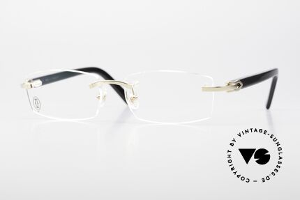 Cartier Canazei Rimless Luxury Frame Square, square vintage eyeglass by Cartier in size 53/16, 135, Made for Men and Women