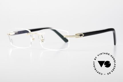 Cartier Canazei Rimless Luxury Frame Square, Canazei, shiny gold, champagne black, No. T8101077, Made for Men and Women