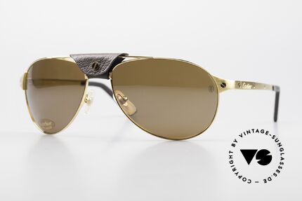 Sunglasses Cartier Santos Dumont Pilot Shades Leather Bridge