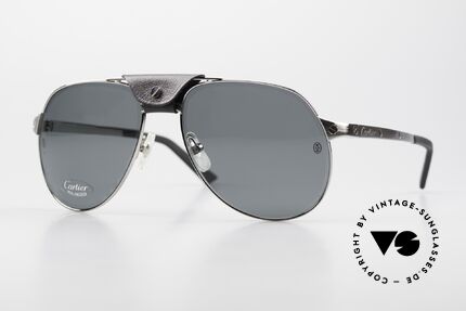 Cartier Santos Dumont Aviator Shades Leather Bridge, exclusive CARTIER Santos Dumont pilot sunglasses, Made for Men