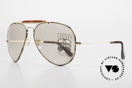 Ray Ban Outdoorsman II Tortuga Changeable Brown USA, made in the 70's and 80's by Bausch&Lomb, U.S.A., Made for Men