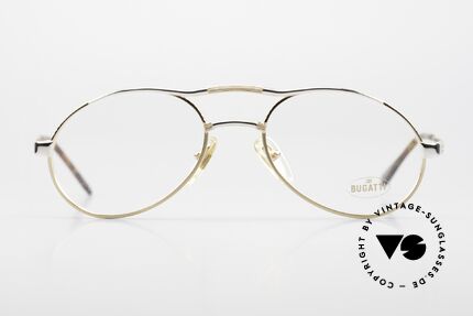 Bugatti 14008 Men's Glasses 80's Bicolor, gold and platinum-plated, in size 53-19, 130, Made for Men