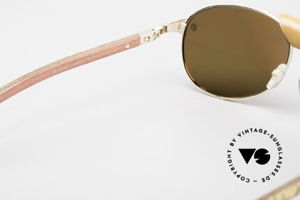 Sunglasses Cartier Santos Dumont Polarized Wood And Leather