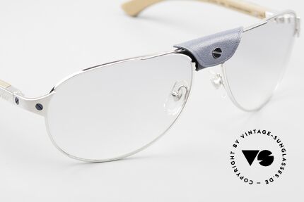 Cartier Santos Dumont Wood Frame & Leather Bridge, unworn original from 2008 with full orig. packaging, Made for Men