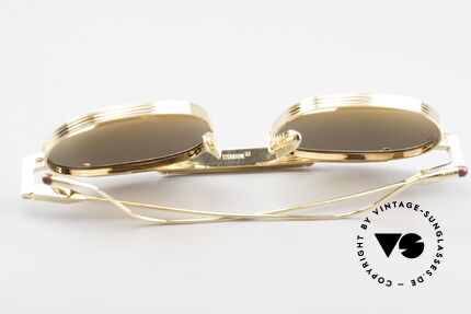 Jacques Marie Mage Victorio Gold Plated Titanium Frame, with NEW sun lenses (colored like a desert storm), Made for Men and Women