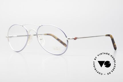 Bugatti 23488 Light Blue Metallic Silver, 1st class comfort (flexible spring temples); 56/20, Made for Men