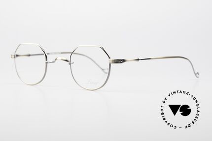 Lunor II 18 Jeremy Irons Glasses Die Hard, very interesting "square panto" design; antique gold, Made for Men and Women