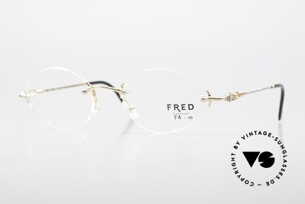 Fred Fidji F4 Rimless Eyeglasses Rose Gold Details