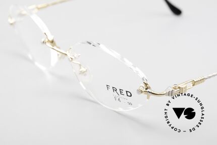Fred Fidji F4 Rimless Eyeglasses Rose Gold, temples are twisted like a hawser; sailor's MUST HAVE!, Made for Women
