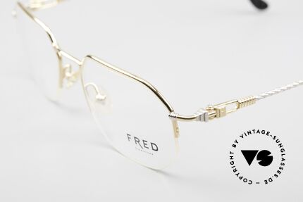 Fred Shetland Semi Rimless Luxury Frame, temples are twisted like a hawser; sailor's Must Have, Made for Men