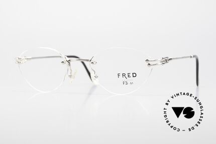 Fred Orcade F3 Rimless Platinum Eyeglasses Details