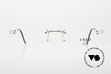 Fred Orcade F3 Rimless Platinum Eyeglasses, marine design (distinctive FRED) in top-notch quality!, Made for Women