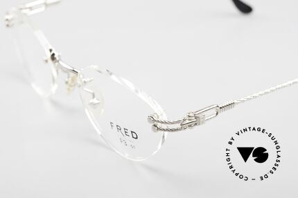 Fred Orcade F3 Rimless Platinum Eyeglasses, temples are twisted like a hawser; sailor's MUST HAVE!, Made for Women