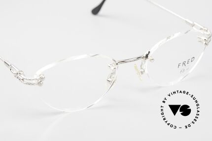 Fred Orcade F3 Rimless Platinum Eyeglasses, unworn 90's rarity comes with a Fred box and a JPG case, Made for Women