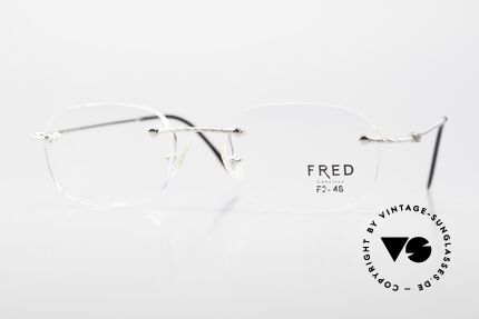 Fred F10 L01 Rimless Platinum Eyeglasses Details