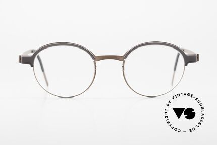 Lindberg 9840 Strip Titanium Panto Designer Glasses Men, model 9840, in size 48-22, 135mm temples, color U12, Made for Men