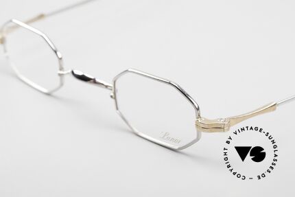 Lunor II 01 Octagonal Limited Bicolor, platinum-plated frame with temple joints in rosé-gold, Made for Men and Women
