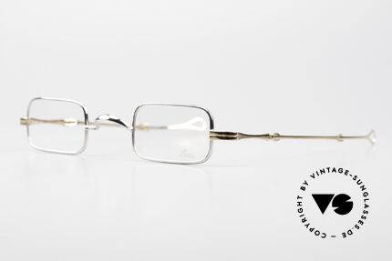 Lunor I 13 Telescopic Square Eyeglasses Bicolor, platinum-plated front & rosé-gold telescopic arms, Made for Men and Women