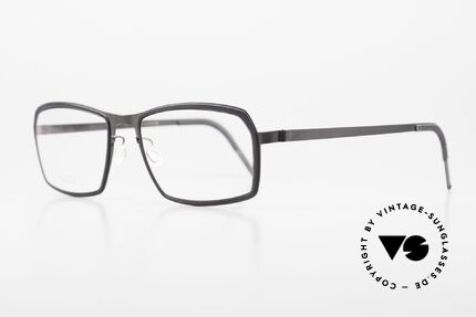 Lindberg 9715 Strip Titanium Men's Eyeglasses Wide Frame, wide, masculine frame design with black inner-rims, Made for Men