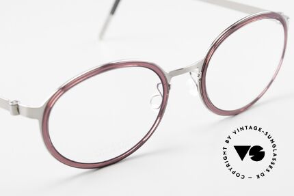 Lindberg 9740 Strip Titanium Oval Ladies Specs Raspberry, unworn, new old stock with original case by Lindberg, Made for Women