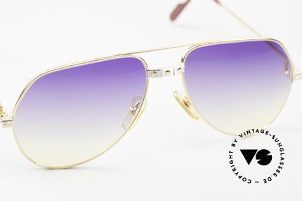 Cartier Vendome Santos - M Purple To Yellow Gradient, ultra rare, new lenses (from purple to yellow gradient), Made for Men and Women