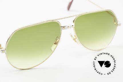 Cartier Vendome Santos - M Aviator Shades 1980's 1990's, ultra rare, new sun lenses (green-gradient; 100% UV), Made for Men and Women