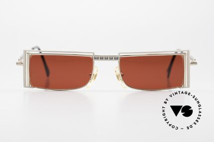 Casanova LC5 Gaudy 3D Red Lenses Square, interesting 1980'/90's vintage sunglasses from Italy, Made for Men and Women