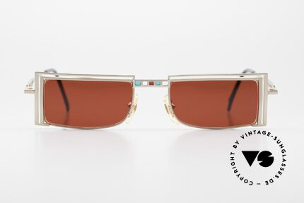 Casanova LC5 Square Frame 3D Red Lenses, interesting 1980'/90's vintage sunglasses from Italy, Made for Men and Women