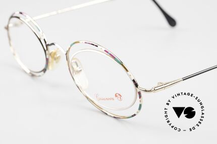 Casanova LC16 Ladies Eyeglasses Crazy, precious gold-plated frame with multicolored pattern, Made for Women