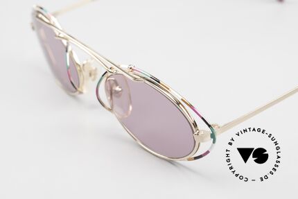 Casanova LC22 Art Nouveau Shades Purple, precious gold-plated frame with multicolored pattern, Made for Women