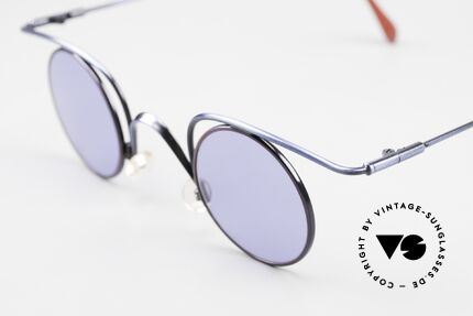 Casanova LC32 Round Shades Art Nouveau, grandiose frame in antique blue and burgundy metallic, Made for Men and Women