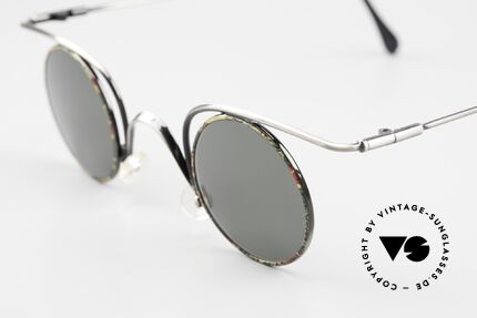 Casanova LC32 Crazy Round Shades Unisex, interesting frame in antique silver & colorful pattern, Made for Men and Women