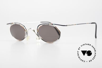 Casanova LC31 Crazy Oval Shades 80's 90's, interesting frame in silver/black with colorful pattern, Made for Men and Women