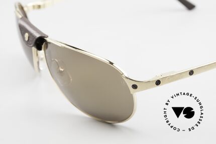 Cartier Santos Dumont Golden Eye Limited Edition, sun lenses with yellow gold mirror effect; 100% UV, Made for Men