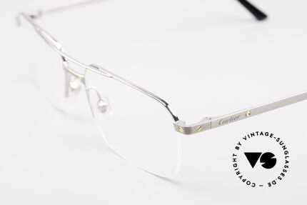 Cartier Semi T-Eye Titanium Frame Semi Rimless, Model T8100936, in size 56/18, platinum-plated, Made for Men