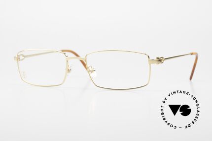 Cartier River Golden Luxury Frame Square, square vintage eyeglass by Cartier in size 54/18, 140, Made for Men