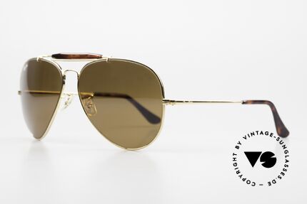 Ray Ban Outdoorsman II Tortuga Deep Groove Frame, 24kt GOLD-PLATED frame with Tortuga sweat bar, Made for Men