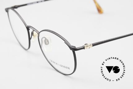 Giorgio Armani 132 Rare Old 90's Panto Eyeglasses, noble color combination: matt black / gold / tortoise, Made for Men