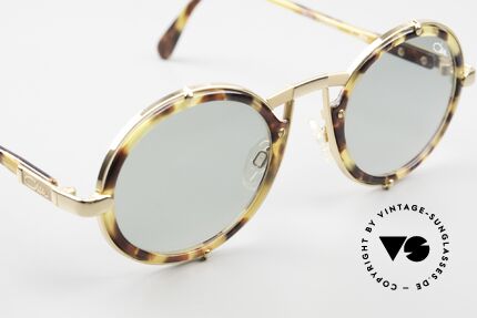 Cazal 644 90's Sunglasses Round Unisex, unisex design with green-gradient sun lenses, Made for Men and Women