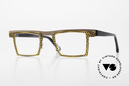 Theo Belgium Verlat Ladies & Gents Designer Specs, square THEO frame with interesting pattern, Made for Men and Women