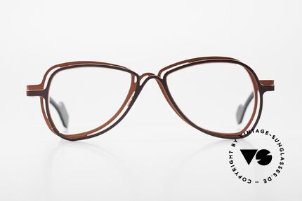 Theo Belgium Eye-Witness VB Designer Specs Ladies Gents, the two-coloured frame appears three-dimensional, Made for Men and Women