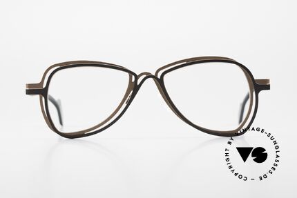 Theo Belgium Eye-Witness VB Ladies Gents Designer Specs, the two-coloured frame appears three-dimensional, Made for Men and Women