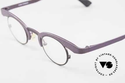 Theo Belgium O Women's Eyeglasses Panto, very special shape; frame in purple & black, Made for Women