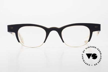 Theo Belgium Trente Designer Specs Unisex, model trente+trois; color 250 (dark blue & horn), Made for Men and Women