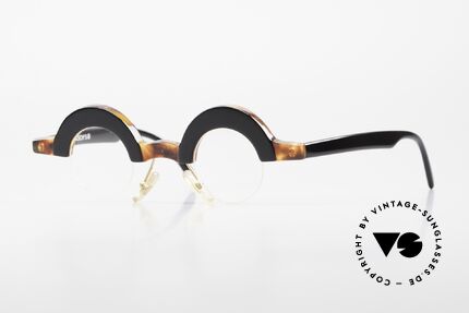 Proksch's A5 Crazy Round 90's Eyeglasses, "crazy" vintage eyeglasses with half frame design, Made for Men and Women